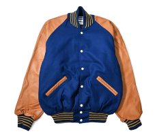 画像1: Deadstock Baptist's Melton/Leather Varsity Jacket (1)