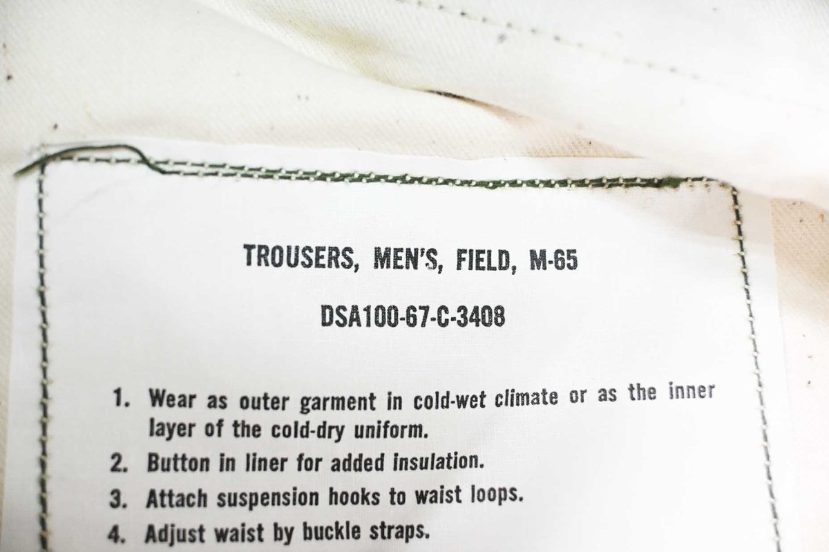 画像8: 60s Deadstock Us Army M-65 Field Pants Olive Aluminum Zipper (8)