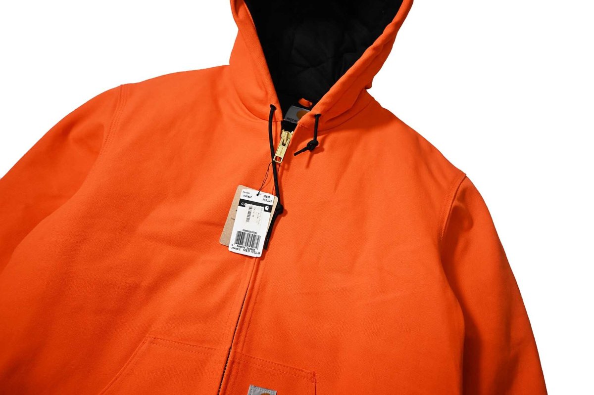 画像2: Deadstock Carhartt Duck Thermal Lined Active Jacket Blaze Orange made in USA (2)