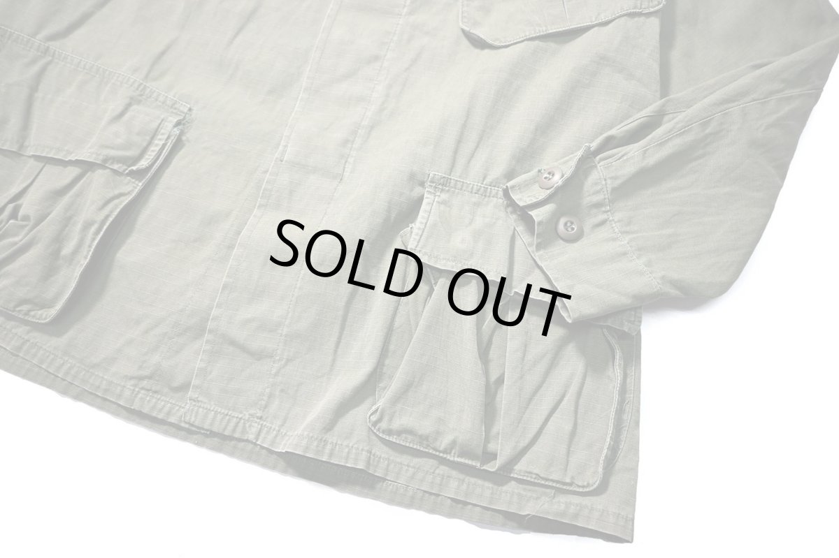 画像3: 60s Used Us Military Ripstop Poplin Jungle Fatigue Jacket (3)