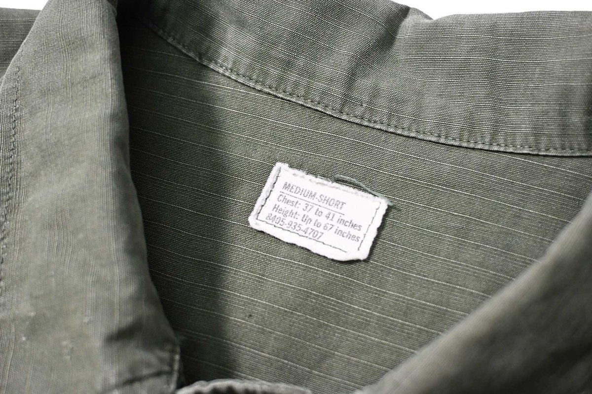 画像4: Used Us Military Ripstop Poplin Jungle Fatigue Jacket (4)