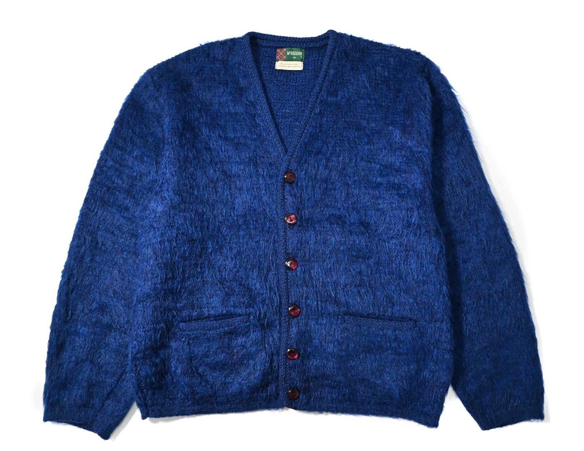 画像1: 70s Used McGREGOR Mohair Knit Cardigan (1)