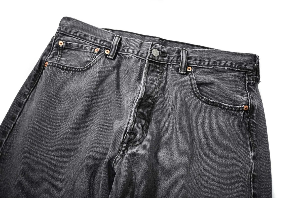 画像2: Used Levi's 501 Denim Pants Black リーバイス (2)