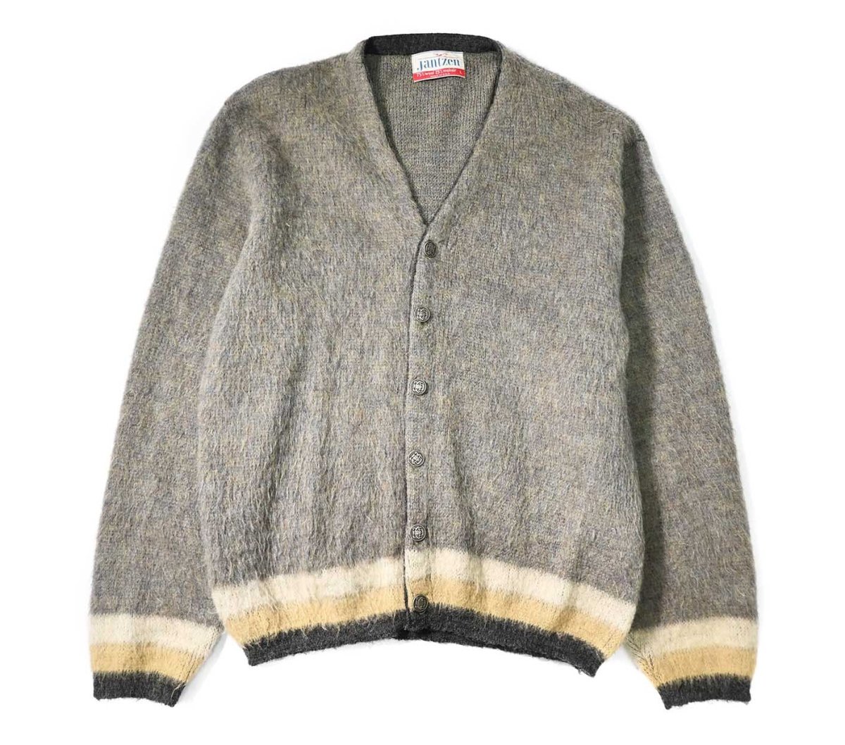 画像1: 60s Used Jantzen Mohair Knit Cardigan made in USA (1)