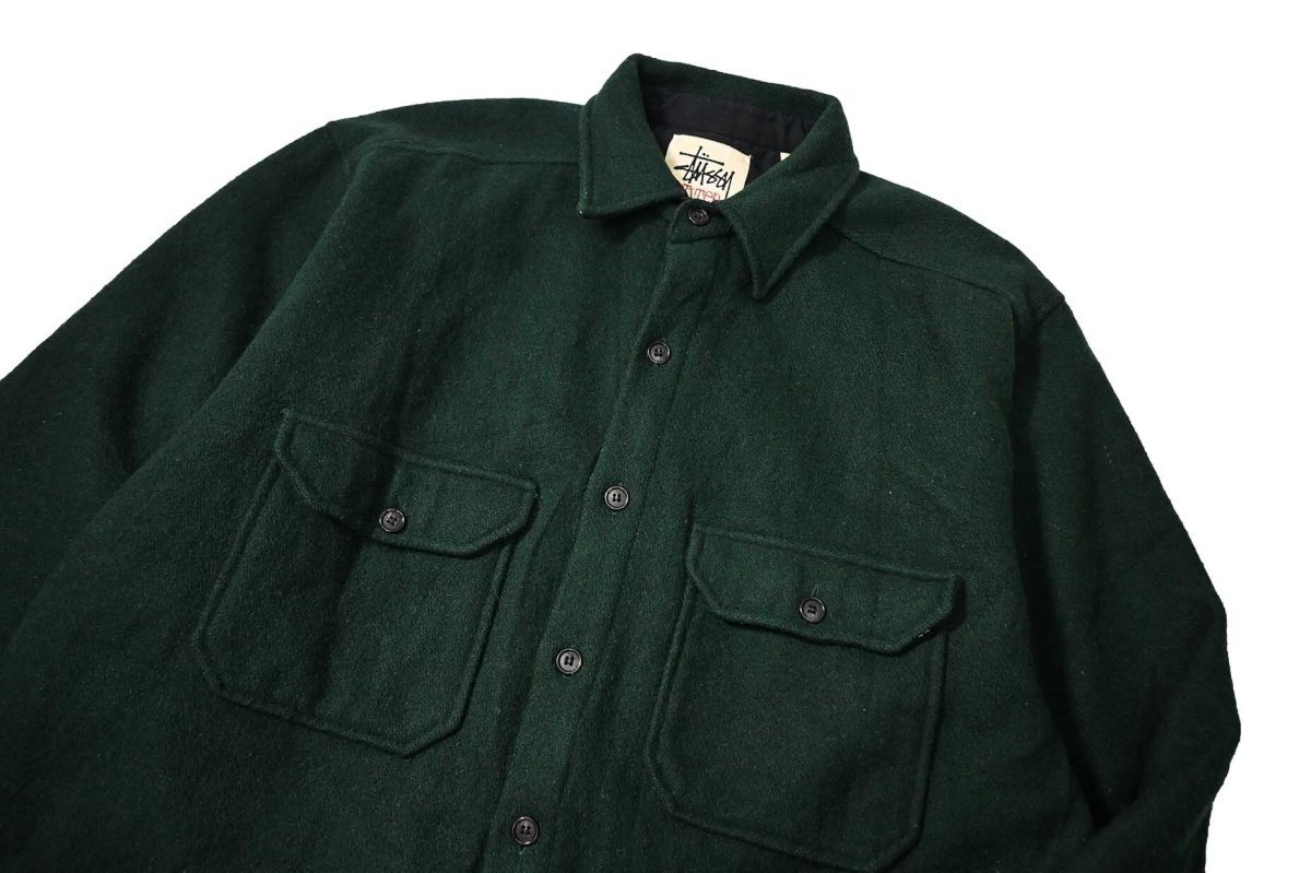 画像2: 90s Used Stussy Wool Shirt Jacket (2)