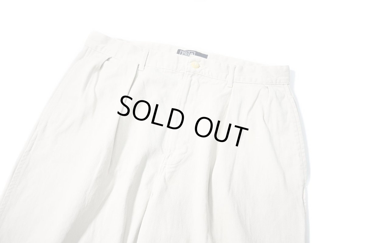 画像2: Used Polo Ralph Lauren Pleated Chino Trouser Stone ラルフローレン (2)