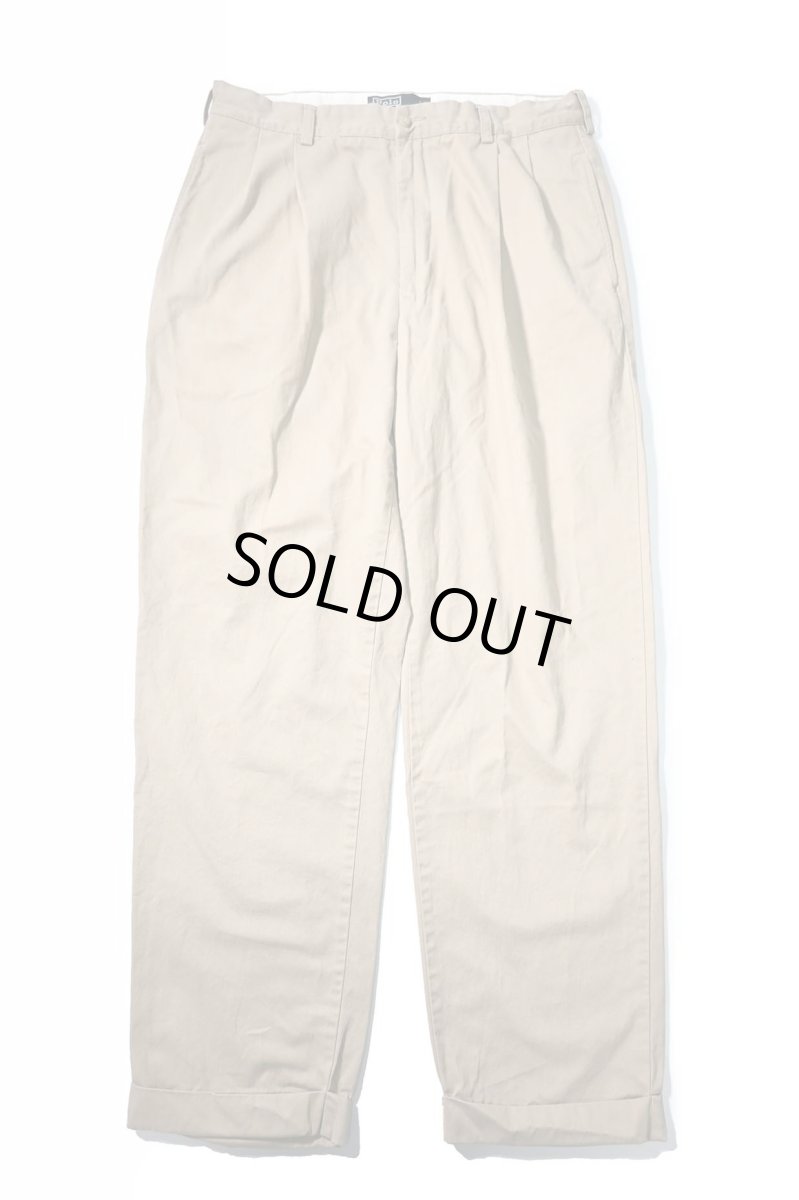 画像1: Used Polo Ralph Lauren Pleated Chino Trouser Khaki "Hammond Pant" ラルフローレン (1)