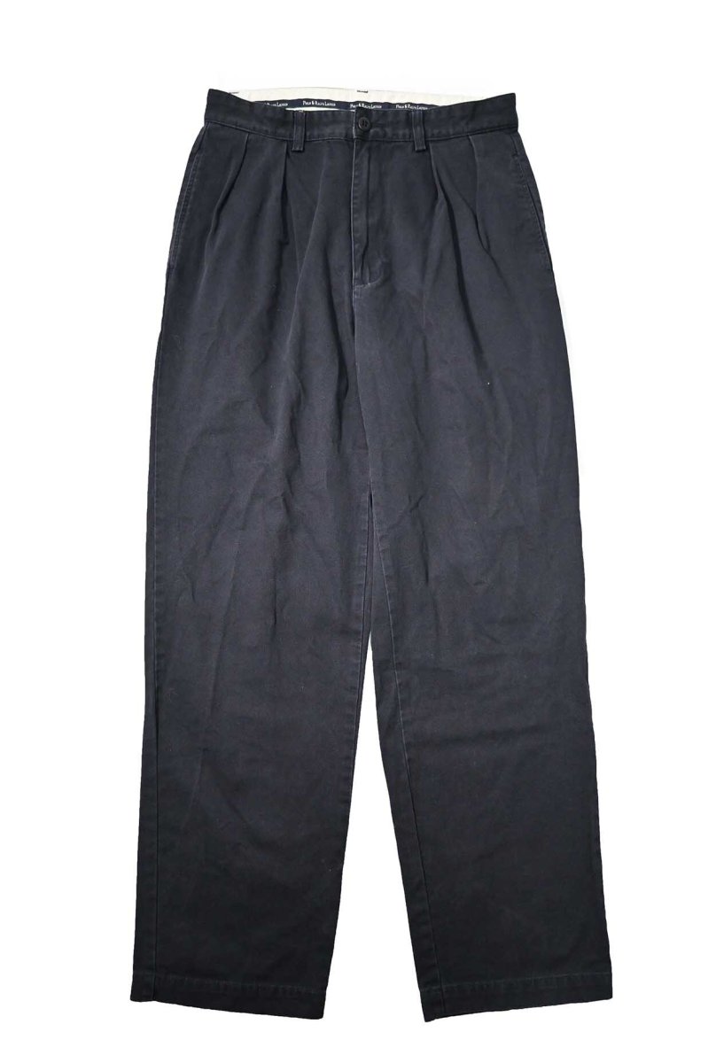 画像1: Used Polo Ralph Lauren Pleated Chino Trouser Navy "Andrew Pant" ラルフローレン (1)