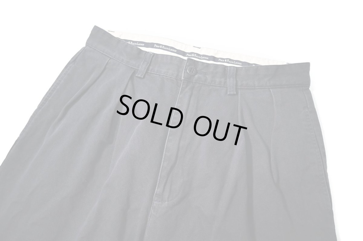 画像2: Used Polo Ralph Lauren Pleated Chino Trouser Navy "Andrew Pant" ラルフローレン (2)