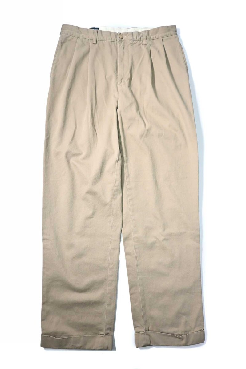 画像1: Used Polo Ralph Lauren Pleated Chino Trouser Khaki "Hammond Pant" ラルフローレン (1)