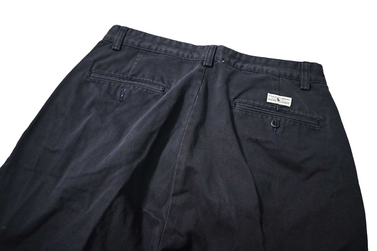 画像4: Used Polo Ralph Lauren Pleated Chino Trouser Navy "Andrew Pant" ラルフローレン (4)