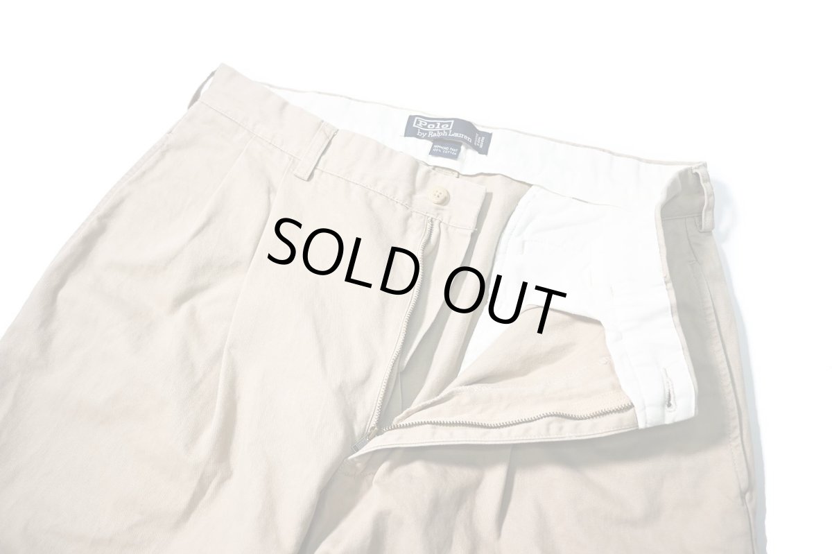 画像5: Used Polo Ralph Lauren Pleated Chino Trouser Khaki "Hammond Pant" ラルフローレン (5)