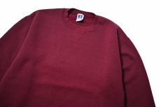 画像2: Used Russell Athletic Blank Sweat Shirt Burgundy made in USA (2)