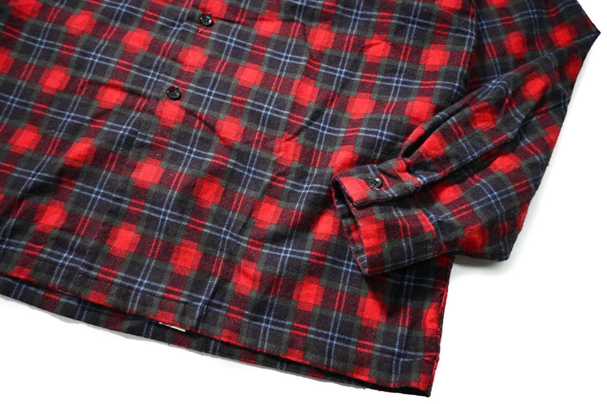 画像3: 60s Deadstock Dutchmaid Open Collar Print Flannel Shirt (3)