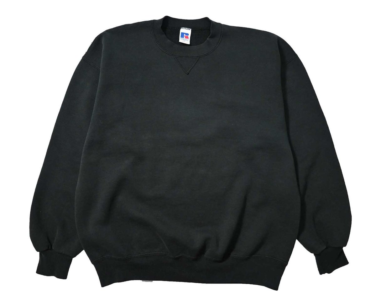 画像1: Used Russell Athletic Blank Sweat Shirt Black made in USA (1)