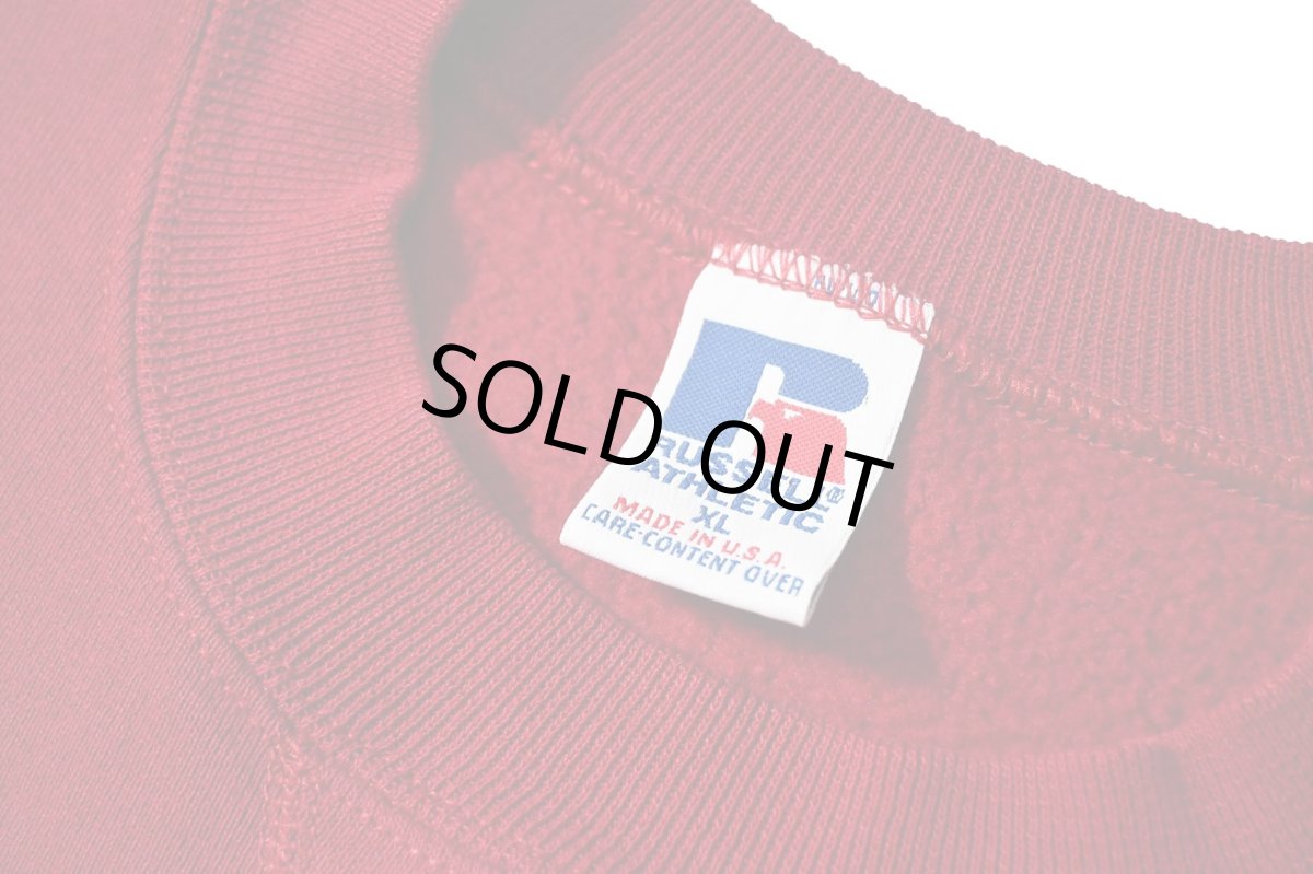 画像4: Used Russell Athletic Blank Sweat Shirt Burgundy made in USA (4)