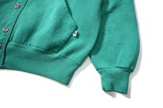 画像3: Used Russell Athletic Blank Sweat Cardigan Emerald made in USA (3)