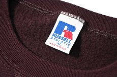 画像4: Used Russell Athletic Blank Sweat Shirt Maroon (4)