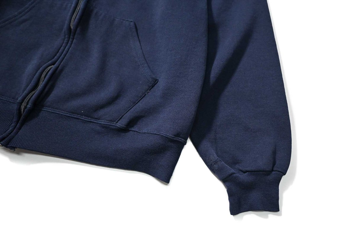 画像3: Used Russell Athletic Blank Zip Sweat Hoodie Navy made in USA (3)