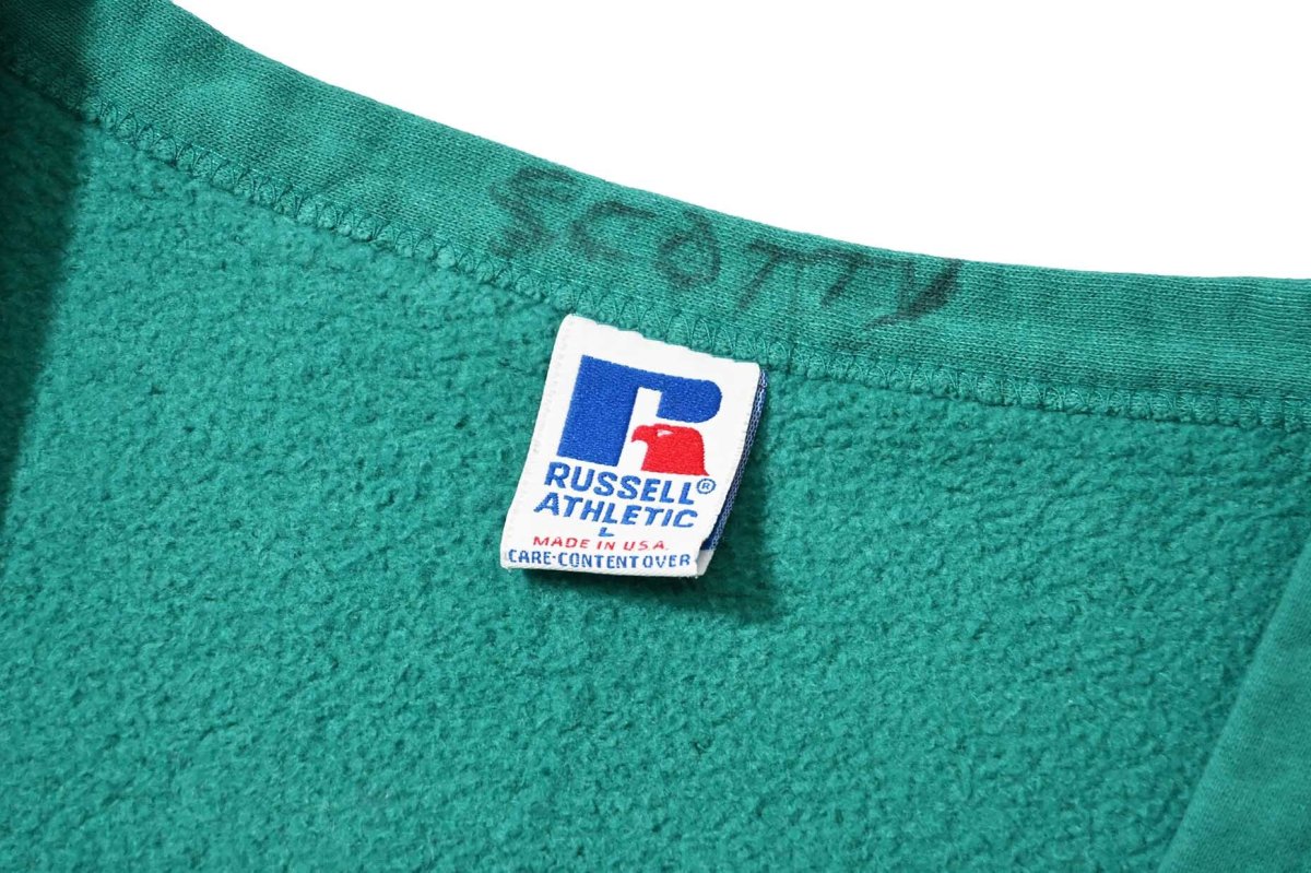 画像5: Used Russell Athletic Blank Sweat Cardigan Emerald made in USA (5)