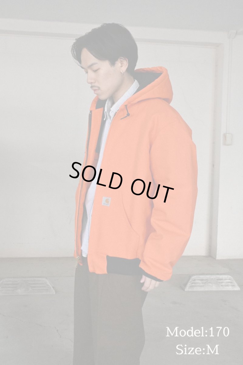 画像6: Deadstock Carhartt Duck Thermal Lined Active Jacket Blaze Orange made in USA (6)