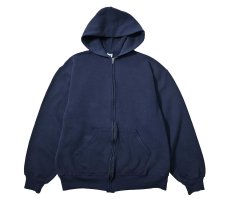 画像1: Used Russell Athletic Blank Zip Sweat Hoodie Navy made in USA (1)