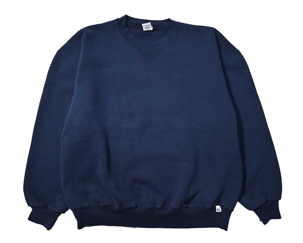 画像1: Used Russell Athletic Blank Sweat Shirt Navy (1)