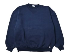 画像1: Used Russell Athletic Blank Sweat Shirt Navy (1)