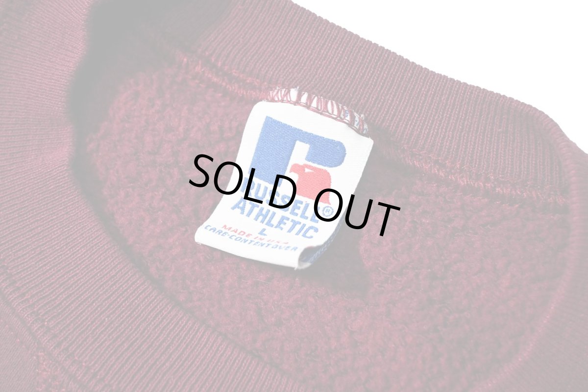 画像4: Used Russell Athletic Blank Sweat Shirt Burgundy made in USA (4)