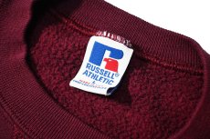 画像4: Used Russell Athletic Blank Sweat Shirt Burgundy made in USA (4)