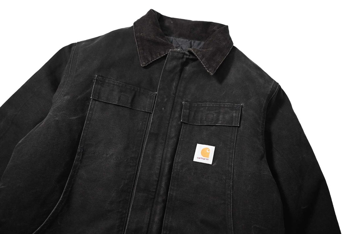 画像2: Used Carhartt Quilt Lined Traditional Coat Black made in USA (2)