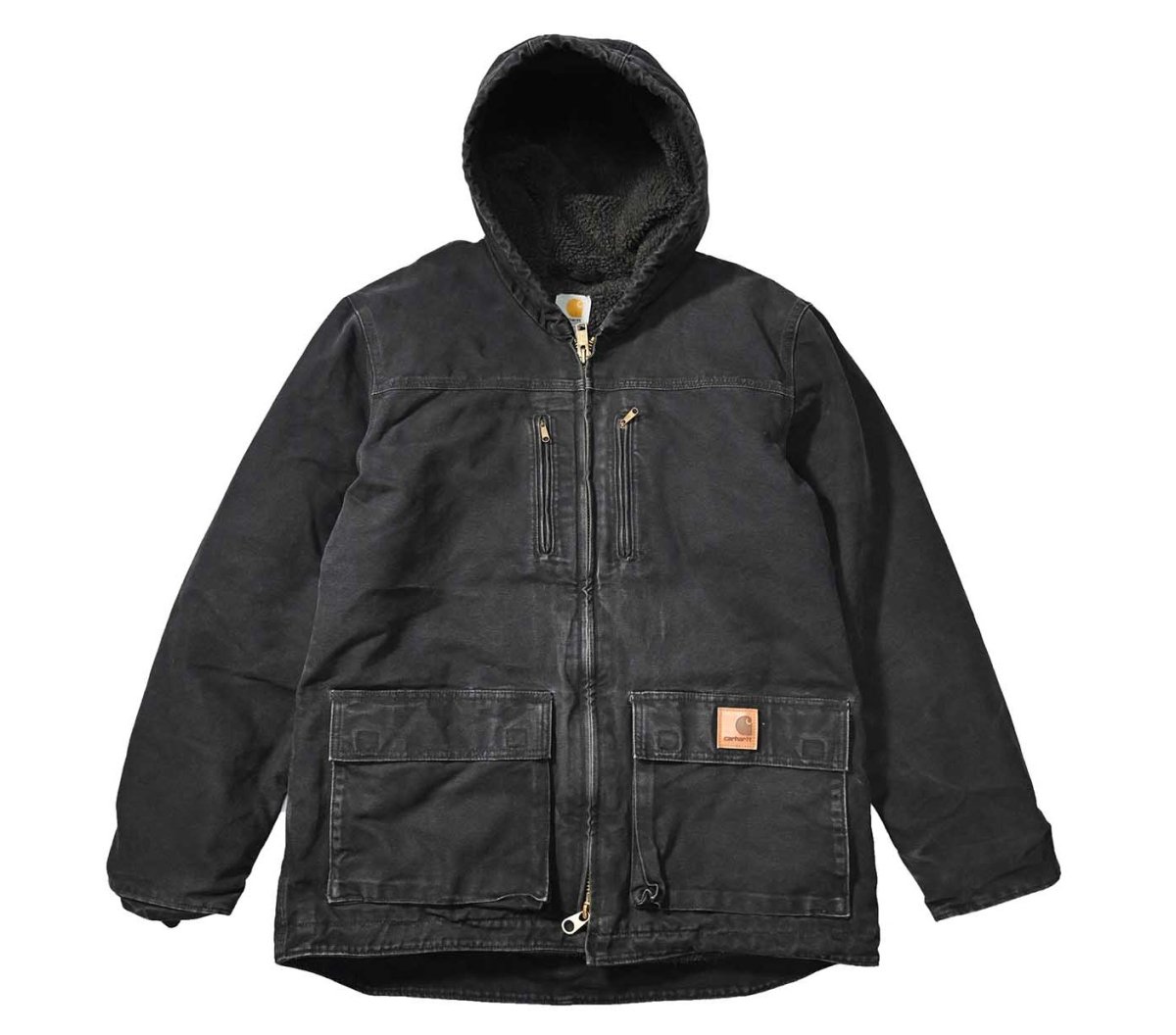 画像1: Used Carhartt Sherpa Lined Jackson Coat Black (1)