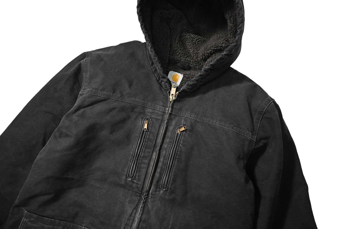 画像2: Used Carhartt Sherpa Lined Jackson Coat Black (2)