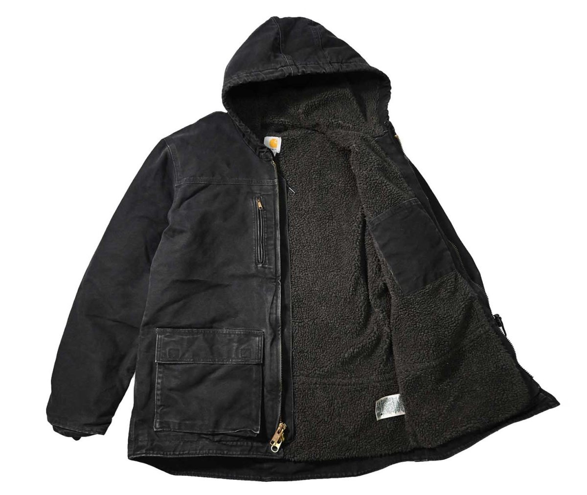 画像5: Used Carhartt Sherpa Lined Jackson Coat Black (5)