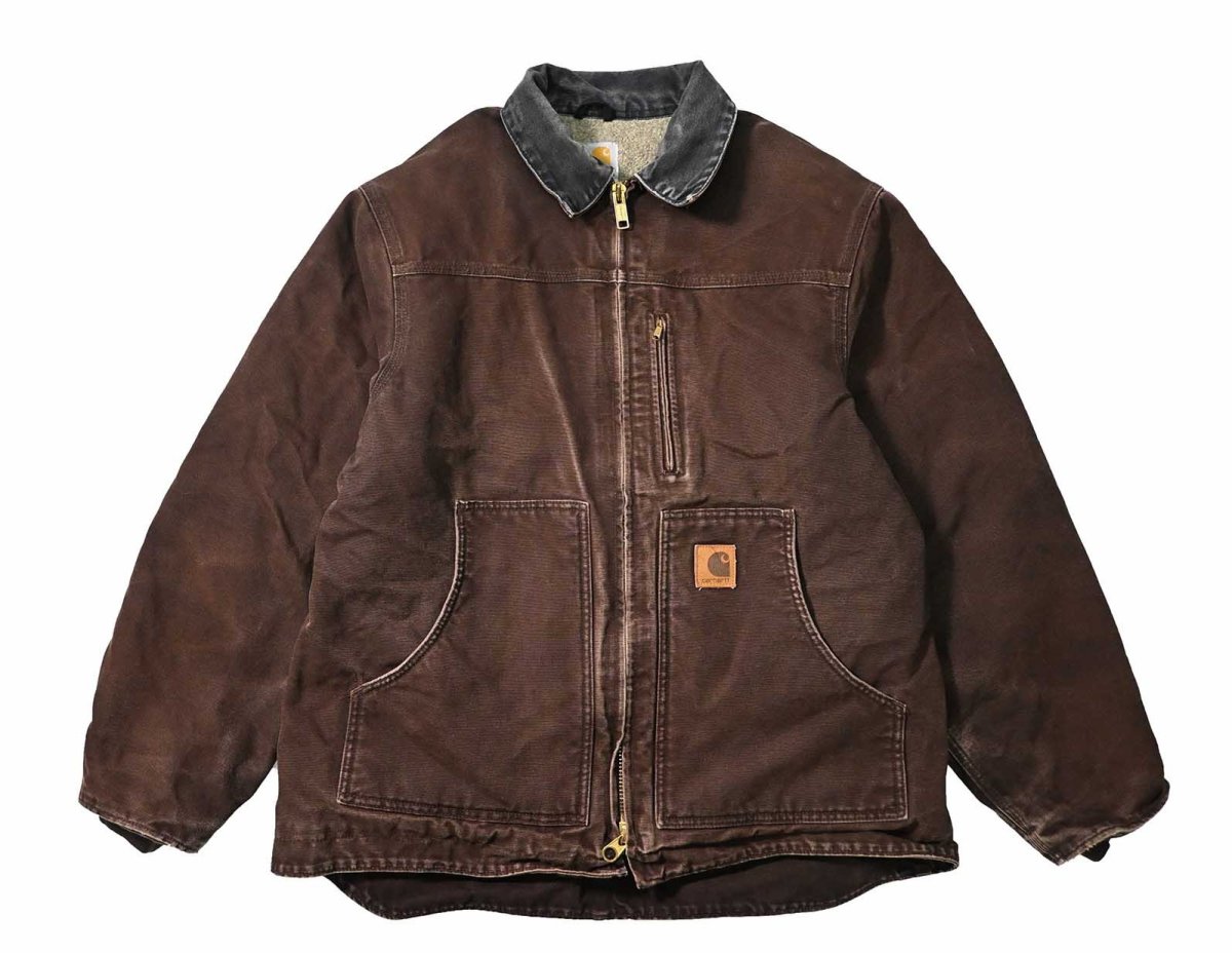 画像1: Used Carhartt Sherpa Lined Ridge Coat Dark Brown (1)