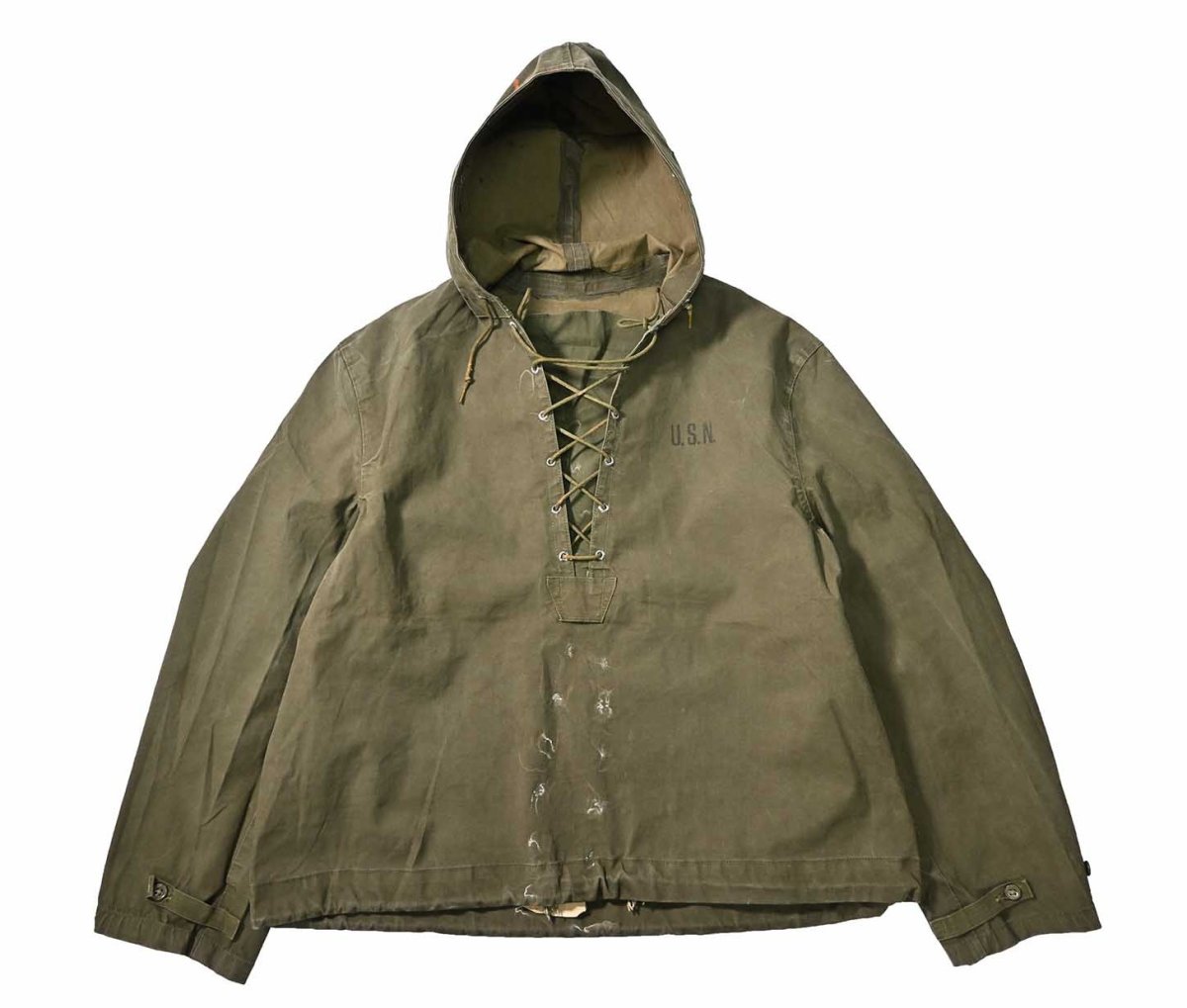 画像1: 40s Used US Navy Wet Weather Rain Parka (1)