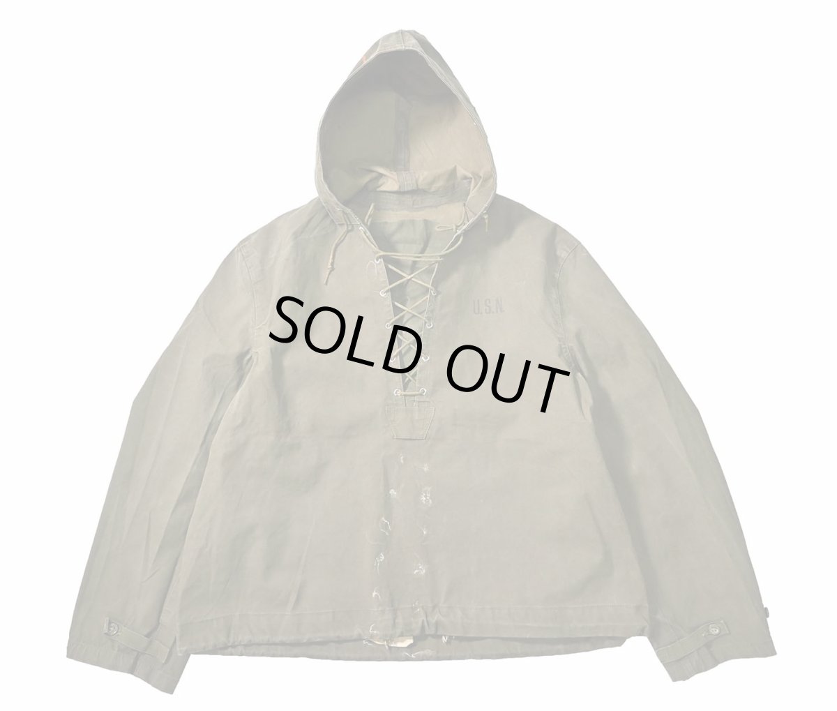 画像1: 40s Used US Navy Wet Weather Rain Parka (1)