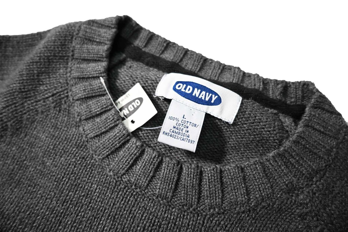 画像4: Deadstock Old Navy Cotton Knit Sweater Grey (4)