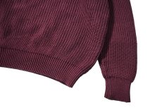 画像3: Used L.L.Bean Quarter Button Cotton Knit Sweater Burgundy (3)