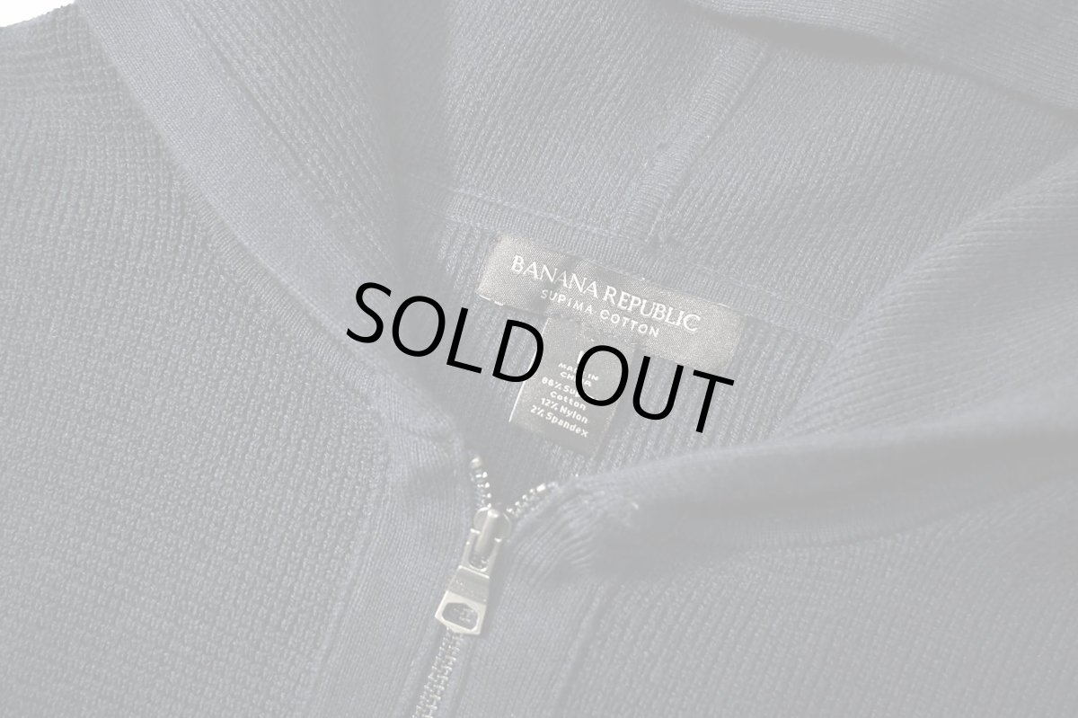 画像4: Used Banana Republic Cotton Knit Zip Hoodie Navy (4)