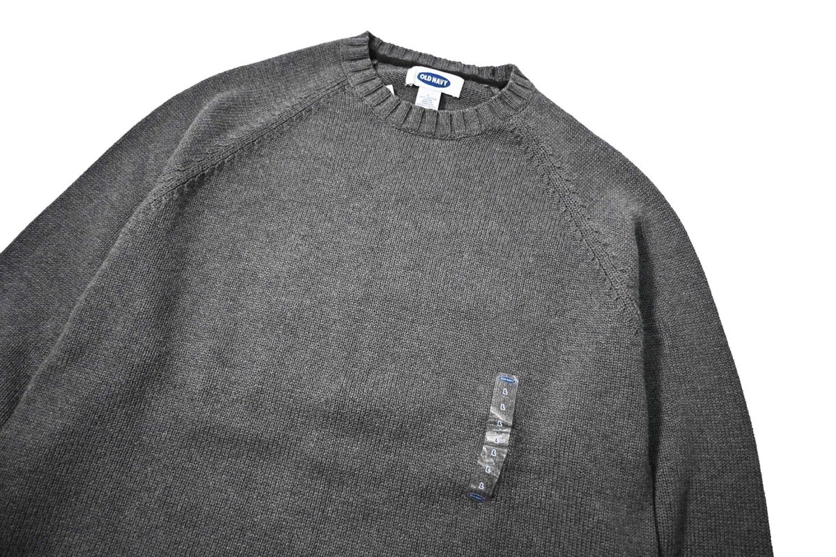 画像2: Deadstock Old Navy Cotton Knit Sweater Grey (2)