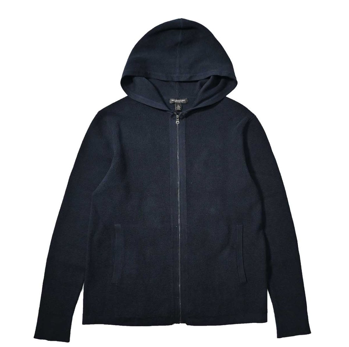 画像1: Used Banana Republic Cotton Knit Zip Hoodie Navy (1)