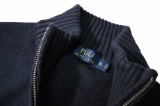 画像4: Used Polo Ralph Lauren Quarter Zip Cotton Knit Sweater Navy (4)