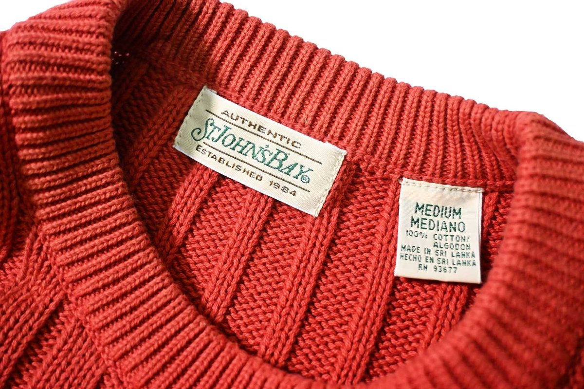 画像4: Used St John's Bay Cotton Knit Sweater Orange (4)