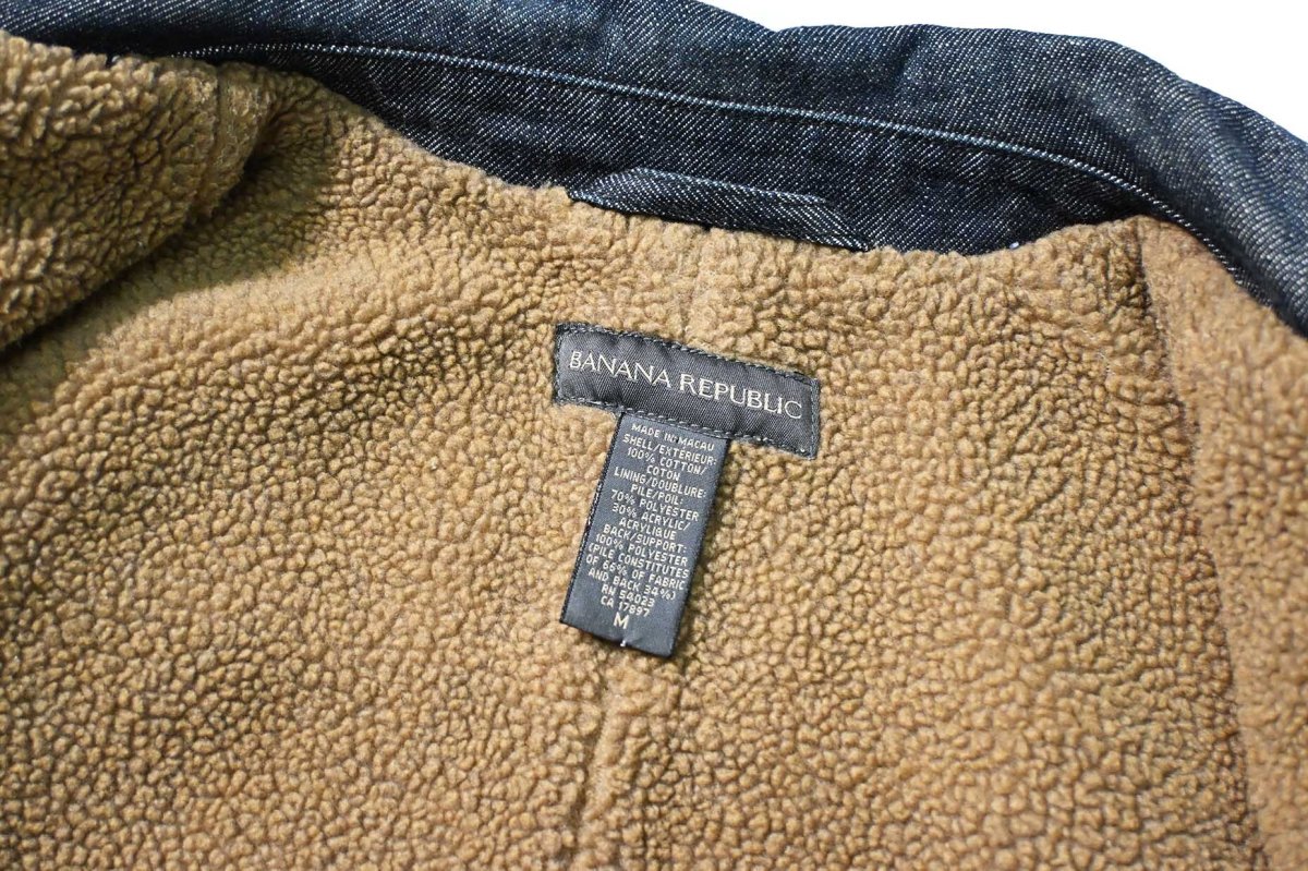 画像6: Used Banana Republic Denim Sherpa Trucker Jacket (6)