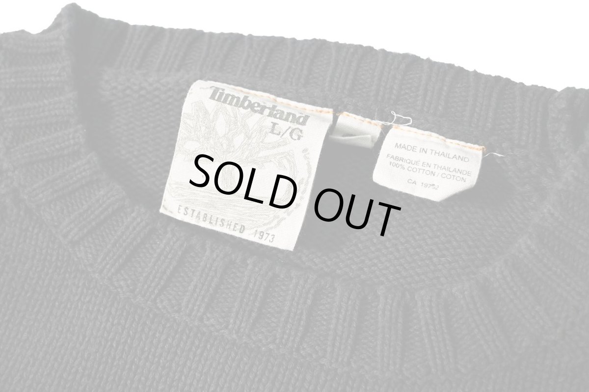 画像4: Used Timberland Cotton Knit Sweater Black (4)