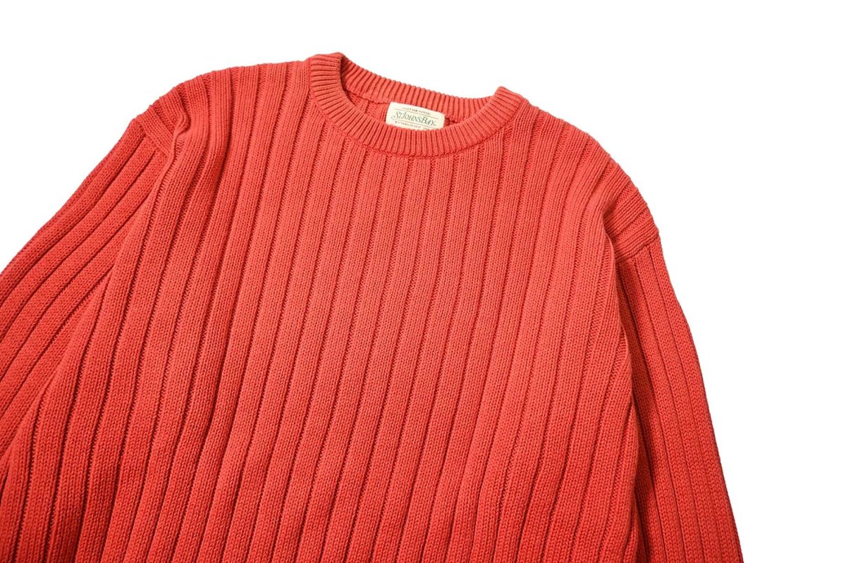 画像2: Used St John's Bay Cotton Knit Sweater Orange (2)