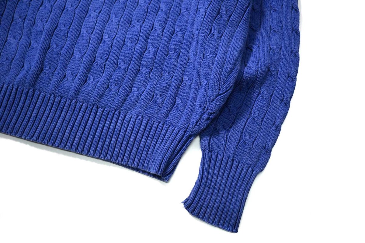 画像3: Used Polo Ralph Lauren Cotton Knit Sweater Blue (3)