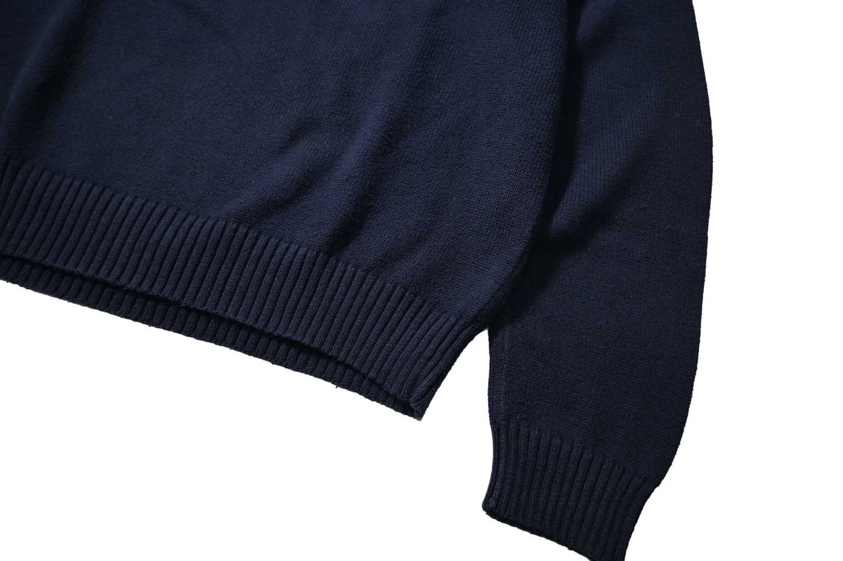 画像3: Used Polo Ralph Lauren Quarter Zip Cotton Knit Sweater Navy (3)