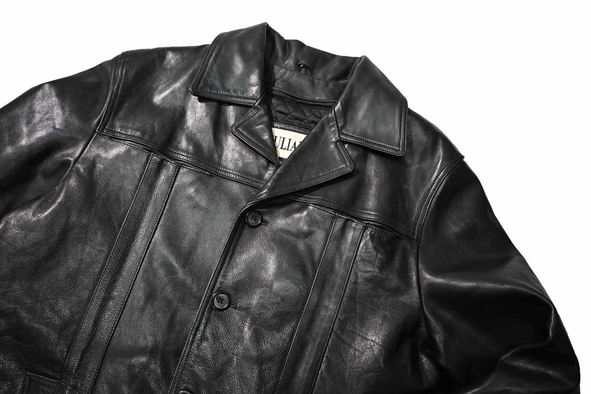 画像3: Used Wilsons M.Julian Leather Coat Black (3)